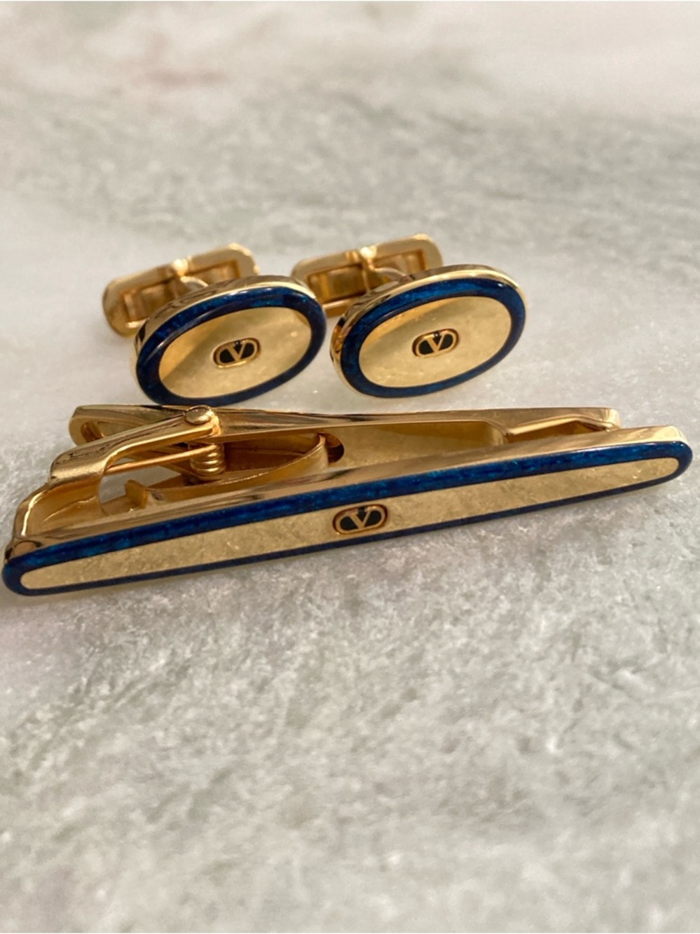 Valentino Cuff Links + Tie Tack Set